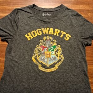 HOGWARTS HARRY POTTER T-SHIRT - Large // Wizard School Tee Shirt Fandom Crest